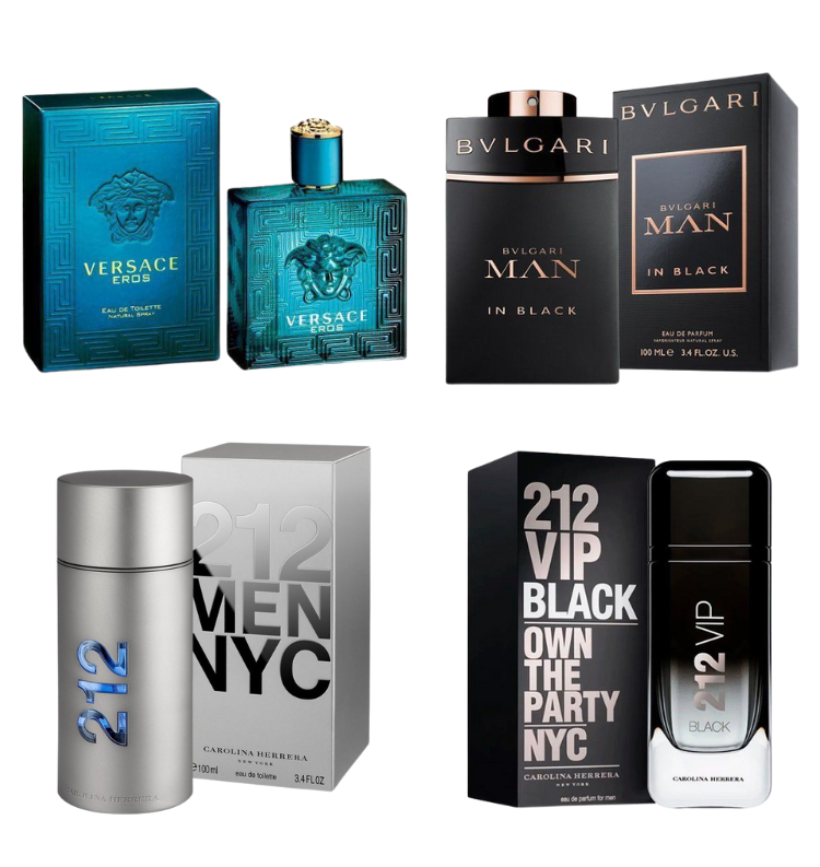 Kit Perfumes Bvlgari + Versace Eros + 212 NYC + 212 Vip Black + Perfumero